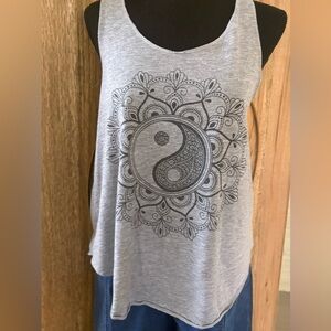 Gray Graphic Sleeveless Tank Top